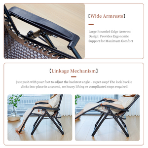 Chaises <span class=keywords><strong>de</strong></span> jardin en matériau haute résistance, chaise longue pliante d'extérieur, chaise zéro gravité respirante - Product Image 4
