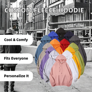 Sudadera con Capucha de Forro Polar Transpirable de Color Sólido Personalizable, Sudadera Holgada Personalizada ODM para Hombre y Mujer, Impresión por Transferencia de Calor Unisex - Product Image 2