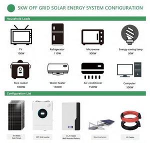सभी एक ऑफ ग्रिड सौर ऊर्जा प्रणाली में <span class=keywords><strong>5kw</strong></span> 10kw 150 kw छत सौर बढ़ते हाइब्रिड सिस्टम - Product Image 4