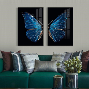 Venta al por mayor <span class=keywords><strong>de</strong></span> encargo oro Animal moderno mariposa <span class=keywords><strong>pintura</strong></span> abstracta arte <span class=keywords><strong>de</strong></span> plástico con marco para la sala <span class=keywords><strong>de</strong></span> decoración - Product Image 3