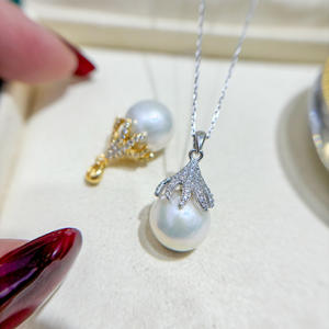 WENCHI S925 Plata Colgante Soporte Vacío para Colgantes DIY Accesorios para Cuentas de 10-13mm 10559 Collar Ocultador Dijes de Diamantes - Product Image 2