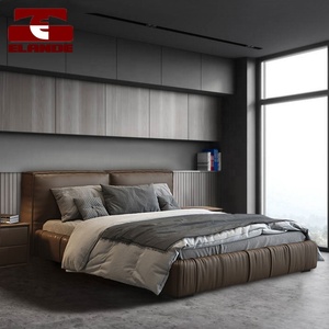 Lit en cuir capitonné, style moderne, luxe léger, minimaliste, <span class=keywords><strong>lits</strong></span> de chambre à coucher, 1,8 m, lit <span class=keywords><strong>double</strong></span> en cuir, chambre à coucher, lit <span class=keywords><strong>double</strong></span> - Product Image 3