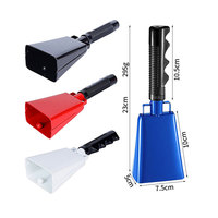 Prix de gros Peint Couleurs Poignée Noisy Maker Surdimensionné 9 pouces Big Even Drum Bells Sporting Party Cowbells Logo