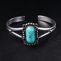 Bracelet manchette bohème en turquoise d'Afrique du Sud pour femme, bijoux faits main du sud-ouest, bracelet multi-gemmes en turquoise