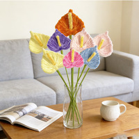 Bunga Hyacinth Buatan C1039 dengan Batang Chenille, Bunga Buatan Tangan untuk Dekorasi Rumah, Buket Pernikahan Musim Semi