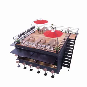 20ft Pop up mobile prefabricated container restaurant shop street food kiosk container