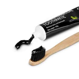 Marque privée OEM Marque distributeur Dentifrice anti-sensibilité Blanchiment naturel au <span class=keywords><strong>charbon</strong></span> de bambou Dentifrice - Product Image 2