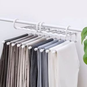 Wholesale 5In1 Magic Stainless Steel Foldable Multi-functional Convenient Pant Rack Hangers Tie Hanger <b>Shelves</b> <b>Bedroom</b> Closet - Product Image 2