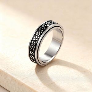 Anillo Antiestrés de Acero Inoxidable, Anillo Giratorio para Parejas, Descompresión, Acero Inoxidable 304, Anillo para Hombre - Product Image 6