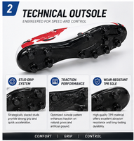 Chaussures de football personnalisées, crampons de rugby, chaussures d'entraînement respirantes, légères, antidérapantes pour hommes et femmes, fabrication OEM