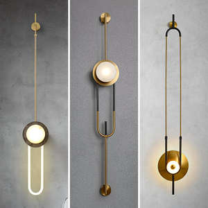 Nouveau Design Décoration nordique Marbre applique moderne minimaliste Canapé Fond Chevet long pôle Applique Murale - Product Image 5