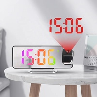 Jam Proyeksi Elektrik Jam LED Proyeksi Meja Dengan Proyeksi Dinding Digital Alarm Daya USB Proyektor Cermin Tampilan Waktu Besar