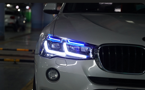Fari a LED JY per <span class=keywords><strong>BMW</strong></span> <span class=keywords><strong>X3</strong></span> F25 <span class=keywords><strong>2010</strong></span>-2017, Gruppo Ottico Aggiornato con Luci Blu, Plug-and-Play, Disponibilità Locale - Product Image 6