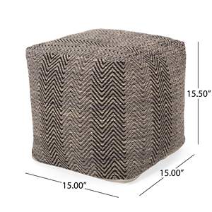 DB Barracuda Pouf artisanal en coton marron et beige Chaise élégante Design - Product Image 5