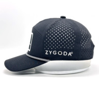 Casquette de golf 7 panneaux tissée personnalisée avec logo découpé au laser et perforée avec support en té Casquette de baseball imperméable à bord incurvé pour le sport
