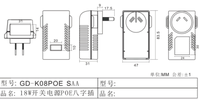 Adaptador PoE Pasivo RJ45 con Certificación CE, 100-240Vac a 48V 0.5A 100Mbps, Inyector PoE para Cámara Inalámbrica, Switch de Red, AP