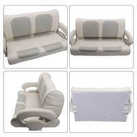 Siège de bateau en PU et aluminium, sièges souples, siège double type banc, personnalisable, résistant à l'eau, anti-UV, pliable, pour marine et camping-car