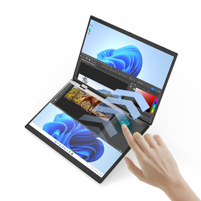 14-Inch Business Dual Touch Laptop Intel N95 360 Degree Flip 2K Dual Screen Custom 1TB DDR4 New Computer 512GB Hard Drive