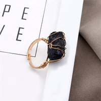 Bagues en pierre naturelle tendance pour femmes, bague ouverte en améthyste, bagues tressées en cristal, bijoux de mariage, cadeaux
