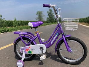 Vélo à une vitesse en acier <span class=keywords><strong>pour</strong></span> filles avec frein et roues stabilisatrices <span class=keywords><strong>pour</strong></span> les enfants de 3 à 10 ans - Product Image 2