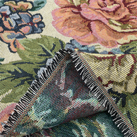 Großhandel Klassischer Garngefärbter Chinesischer Blumenstil Polyester-Jacquardstoff für Tischdecken