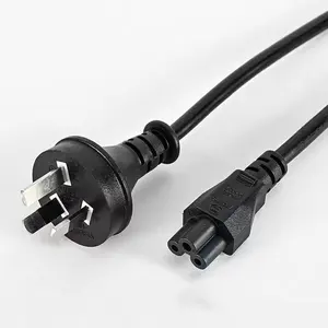 Kabel ekstensi plug au Australia iec 60320 c5 dengan tiga pin plug kabel daya cloverleaf