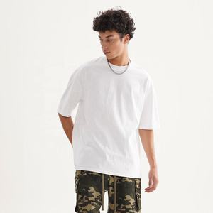 2025 nouvelle mode tissu blanc t-shirt surdimensionné Boxy Fit t-shirt logo personnalisé t-shirt pour hommes - Product Image 4