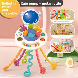 Nuevo <span class=keywords><strong>astronauta</strong></span> dedo tirar divertido juguete infantil plástico apretar bebé mordedor con cuerda educación temprana para Amazon - Product Image 2