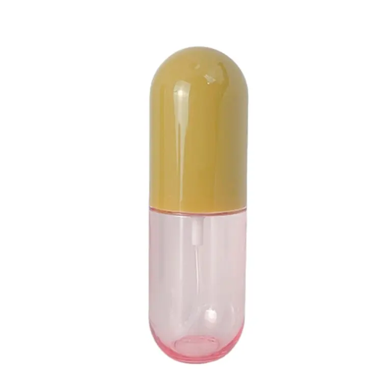 Rui pack hot New fancy Round PETG bottle 150ml cosmetic toner sprayer bottle with pill shape