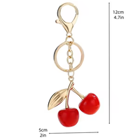 Charmant sac à main en cristal de cerise pour femmes pendentif porte-clés accessoire mignon pour fiançailles de mariage ou cadeau