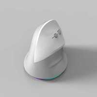 Souris ergonomique verticale double mode 2.4G sans fil et BT 6D Type C Souris d'ordinateur rechargeable avec lumière LED, MW-060D