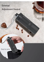 Moulin à café manuel portable en acier inoxydable 420, broyeur conique en aluminium CNC réglable pour expresso, pour la maison, les voyages et le camping