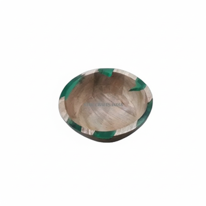 Ensaladera de resina hecha a mano con textura de mármol Aqua Swirl cuenco de decoración del hogar utilizado en el restaurante y bar del hotel en casa - Product Image 1