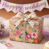 5 Meter Original Wildblumen-Geschenkpapier aus Kraftpapier für Hochzeitsfeiern