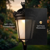 Lampe de poteau LED en aluminium de style urbain, indice de protection IP66, pour éclairage résidentiel de style palais vintage