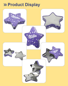Christmas Gift Five Pointed Star Shaped Tinplate Can with Rolled Thread Lid for Candy Cookie <b>Chocolate</b> - Product Image 2