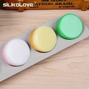 MUYULINS Factory 4-Cavity Round Cylinder Maker LFGB Platinum Non-Stick BPA-Free DIY <b>Silicone</b> Soap Mold - Product Image 6