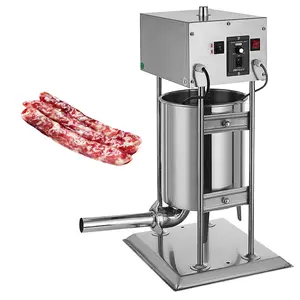 Embutidor de salchichas automático de acero inoxidable, máquina extrusora de carne de 10L, 12L, 15L