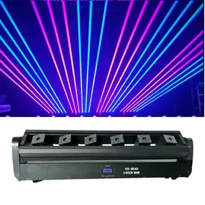 Sıcak satış satın RGB hareketli ışın lazer ışığı LED DMX RGB Dj ışın çubuğu 6 gözler gece kulübü sahne düğün kırmızı yeşil lazer ışığı