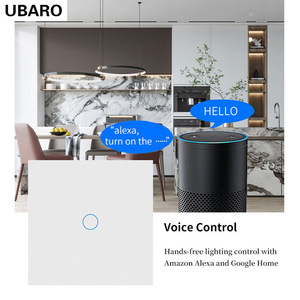 สวิตช์ไวไฟอัจฉริยะ มาตรฐานยุโรป 10A ควบคุมผ่านแอป Tuya ใช้สายกลาง แผงกระจก - Product Image 2
