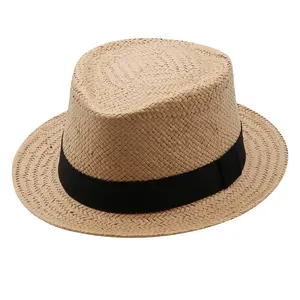 Wholesale High Quality Summer Beach Straw Hats Lifeguard Surf Sun-proof Big Brim Straw Hats