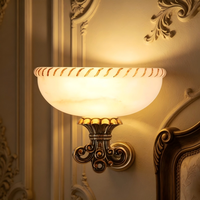 Applique murale vintage en laiton avec abat-jour en verre, lumière LED, douille E27, CRI 90, 2700K, 4100K, 6000K, éclairage pour hôtel