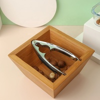 Plateau de service en bambou durable avec brise-noix en acier inoxydable, outils de cuisine pour fruits et légumes, pour collations et craquelins