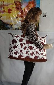 Fashion Colored Floral Leopard Camo <strong>Patchwork</strong> Print PU Leather Travel Woman Tote <strong>Bag</strong> - Product Image 3