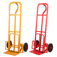 Chariot à main pliable en acier inoxydable de fabrication OEM avec roues en caoutchouc massif et poignée de protection pour le stockage en entrepôt et les outils