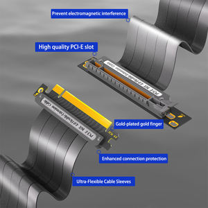 PCI-E 4.0 High-Speed Riser <b>Cable</b> With 90 Degree Male to Female Connector Flexible X16 GPU in Stock Pcie Riser - Product Image 4