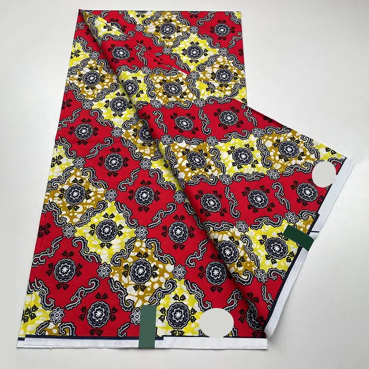 ผ้าแวกซ์ผ้าฝ้ายแอฟริกัน6หลาดีไซน์พิมพ์ลายแบบนิ่มสไตล์อังการาผ้าแวกซ์100%