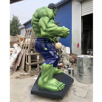 Usine personnalisée Strong Muscle Man Action Hero en fibre de verre grandeur nature film Action Figure Hulk Statue