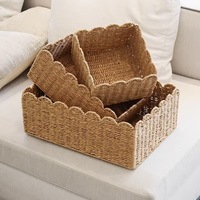 Panier de rangement en corde de papier festonnée tressée pour centre de table, boîte cadeau, organisateur, décoration intérieure, fournitures pour événements et mariages