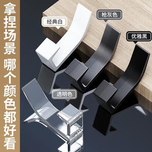 Crochets muraux adhésifs robustes, rectangulaires, design minimaliste, pour vêtements, sacs à dos, rangement de cuisine, fixation sur porte - Product Image 5